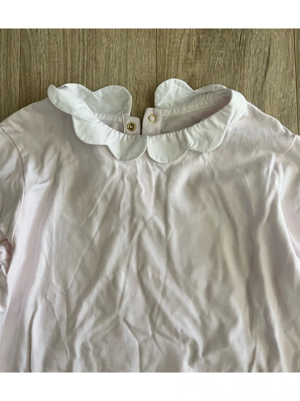 Jacardi Girl’s T-shirt with scalloped collar Jacardi powder pink - Size 12